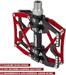 LYCAON Bike Cycling Pedals, CNC Machined Aluminum Alloy Durable Non-Slip Bicycle Pedal, 3 Bearings Pedals for 9/16" Universal Cycling MTB BMX Mountain Road Bike Pedals