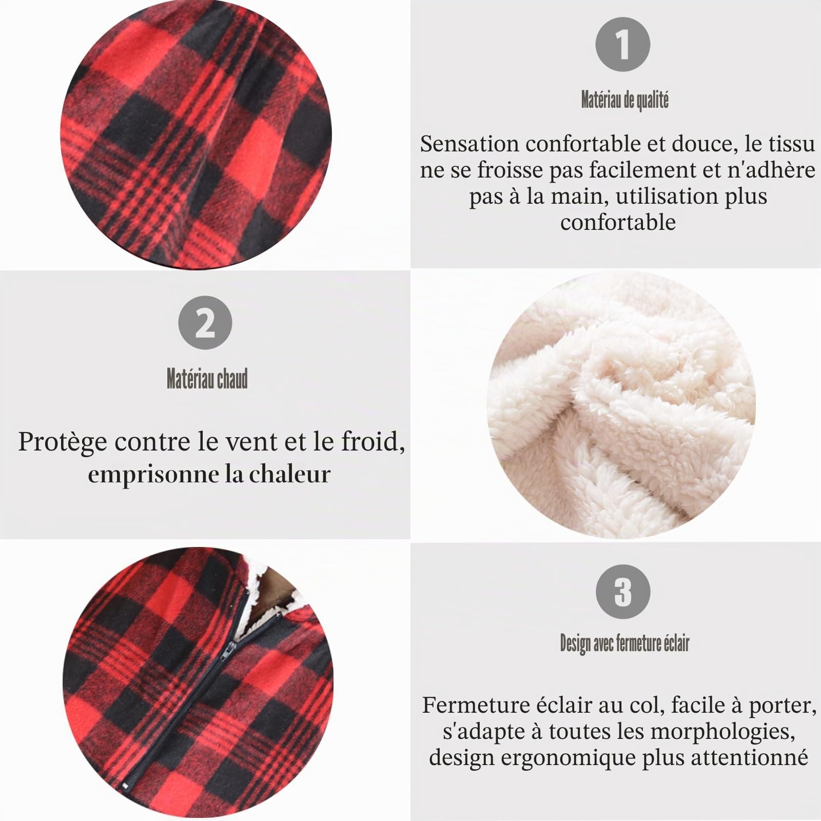Couverture polaire avec capuche pour fauteuil roulant, couverture chauffante pour adultes, couverture d'hiver légère pour fauteuil roulant (rouge)