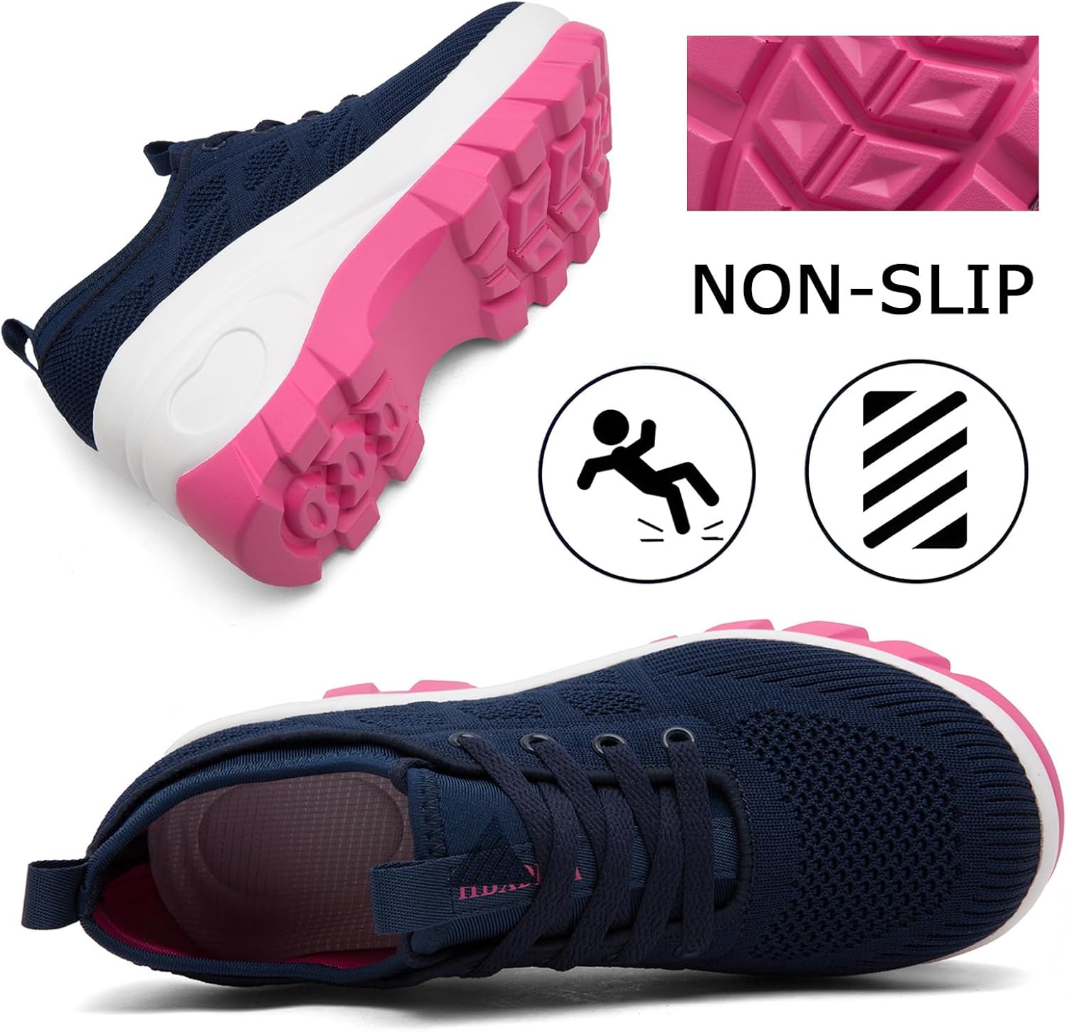 Women's Chunky Platform Wedge Walking Shoes Comfort Orthopedic Fashion Knitted Breathable Sneakers for Ladies - Image 5