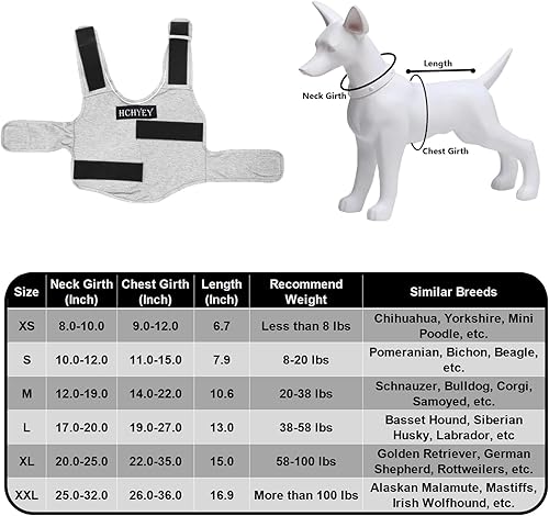 Miniatura 2 de HCHYEY Chaqueta de ansiedad para perro, chaleco calmante para perros agradable a la piel, camisa para perro para truenos, fuegos artificiales y