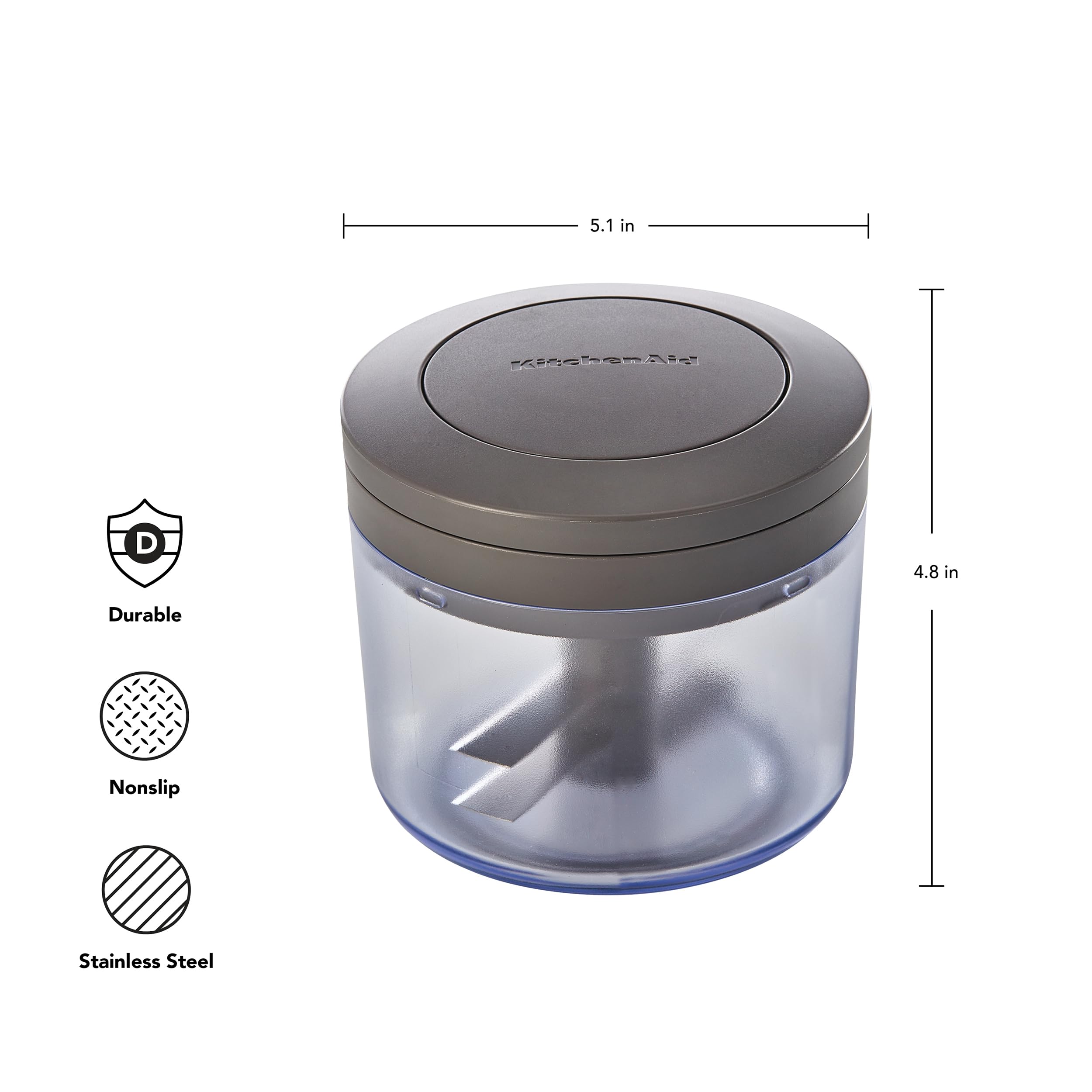 KitchenAid Picadora manual de alimentos, gris carbón, 3.8 tazas