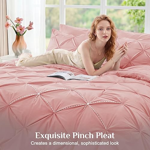 Miniatura 4 de JOLLYVOGUE - Juego de edredón Queen de 7 piezas - Cama en una bolsa Queen para todas las estaciones, juegos de edredón con edredón, sábana encimera,