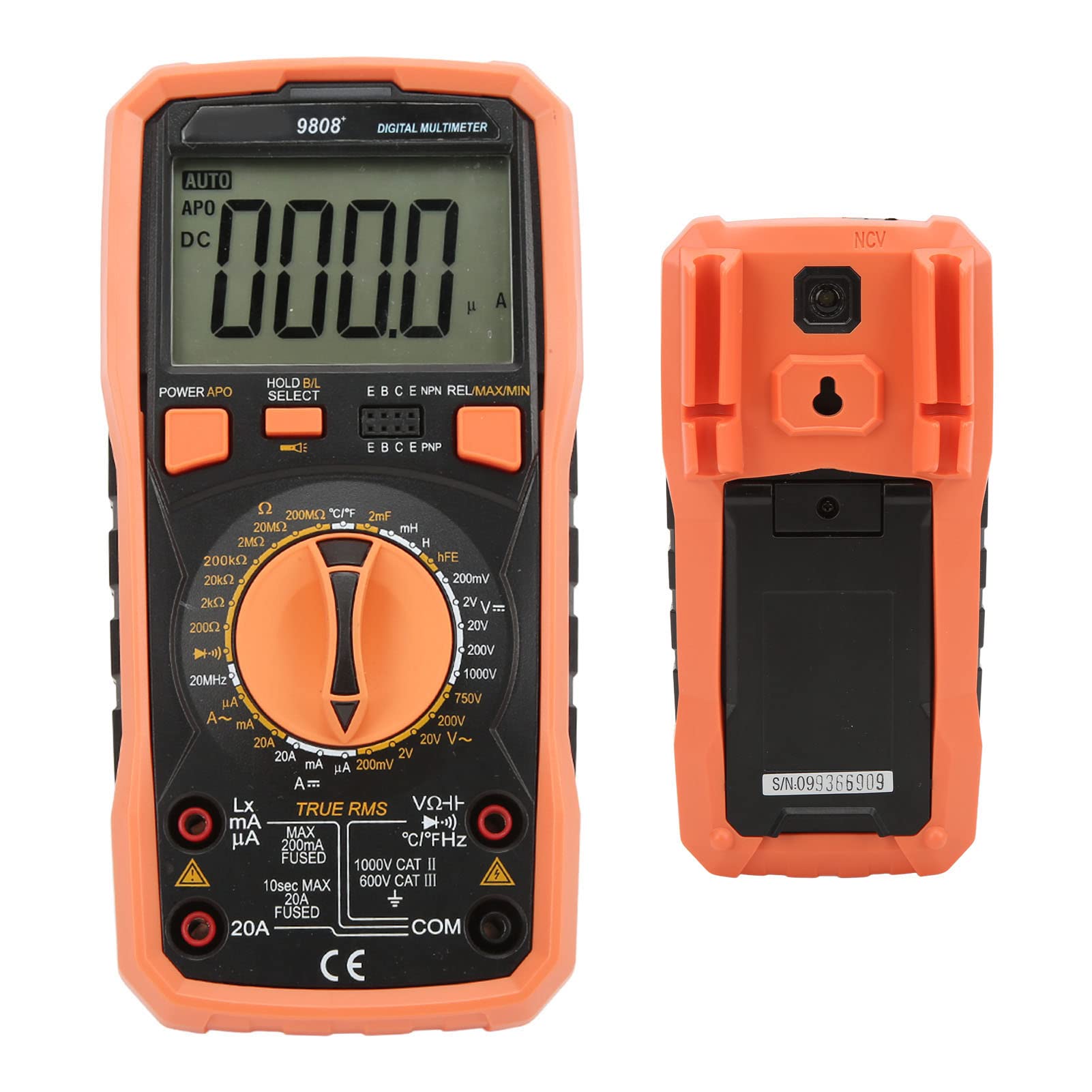 9808+ Accuratezza Ad Alta Precisione Digital Multimetro Multifunzionale Tester Elettrico Misurazione della Corrente di Tensione di Tensione AC CC Capacità