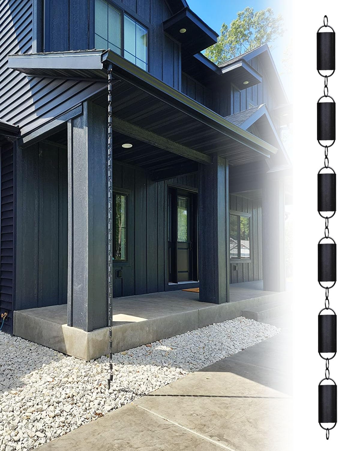 YNBSHGAA Rain Chain Replacement Downspout for Gutters, Modern Design Enhances Eaves Drainage, Ornamental Solution for Effective Water Flow,size_name-4.5m (14.8ft)