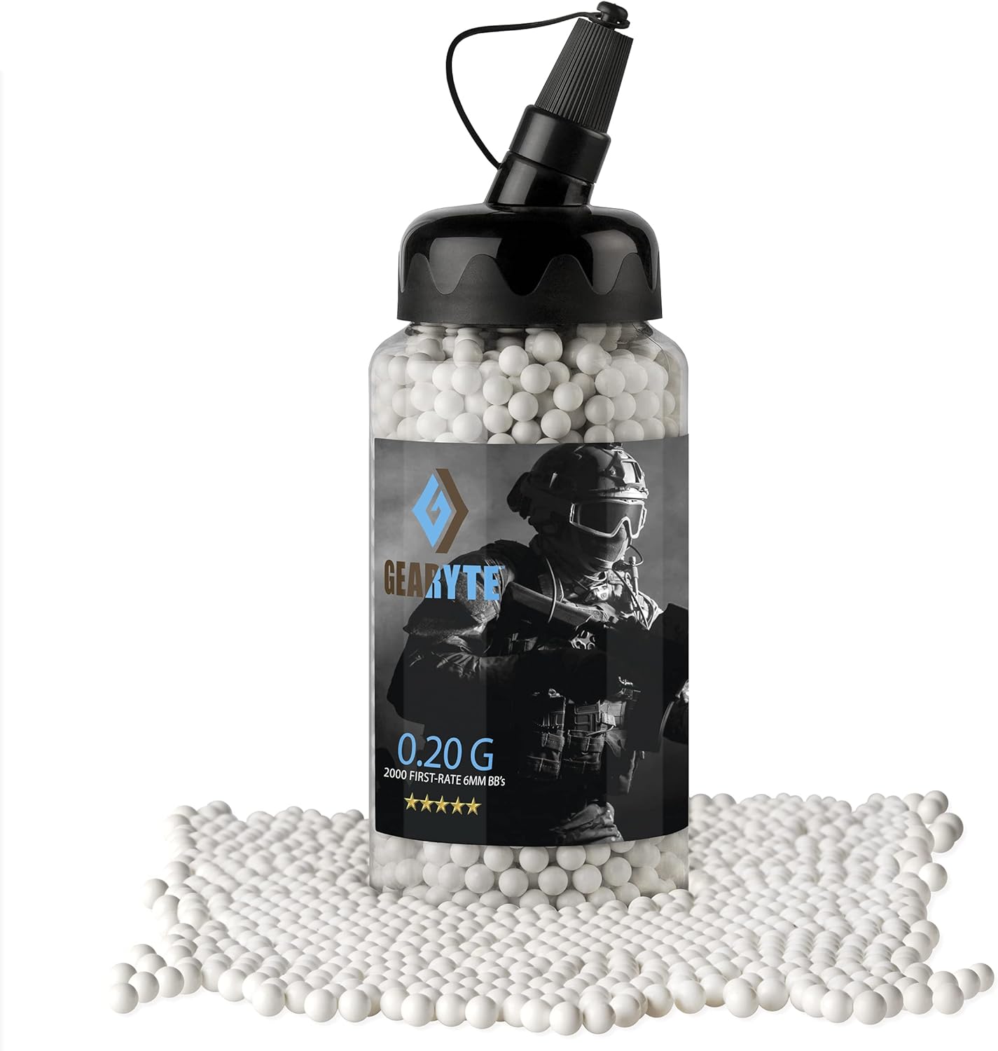 Gearyte 6mm .2 Gram BBS for Airsoft Guns Biodegradable Ammo 2000 Count (1) : Sports & Outdoors