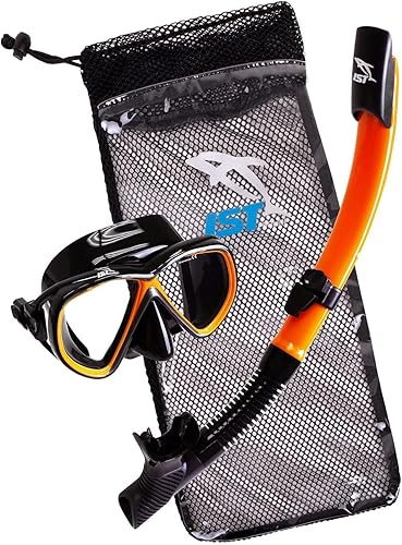 Miniatura 3 de IST - Equipo de buceo de superficie: máscara, tubo de buceo semi seco, bolsa de viaje de malla. Tallas de adulto y niños silicona negra y