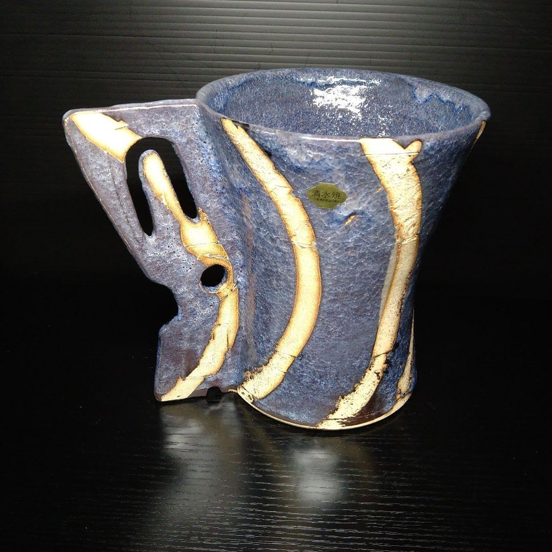 Amazon.co.jp: 清水焼 藤平正文 花瓶 フラワーベース 手付カップ型（大