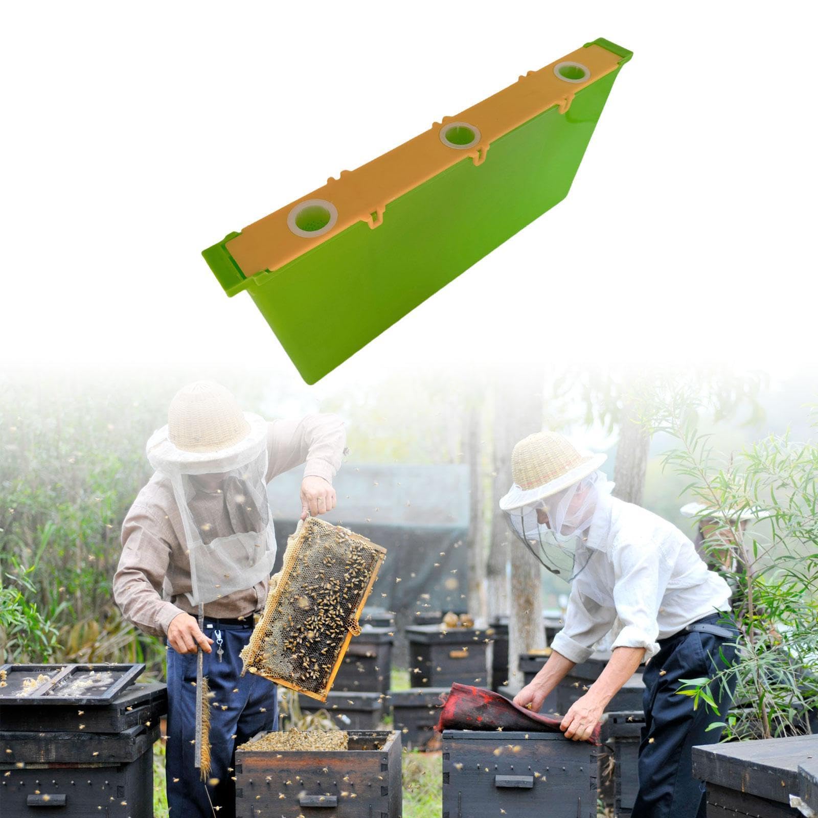 F Fityle de alimentación para Colmena de Abejas de 4 l, Herramientas, jardín, Profundo, alimentador de Agua, dispensador de Agua para, 3 Hoyos