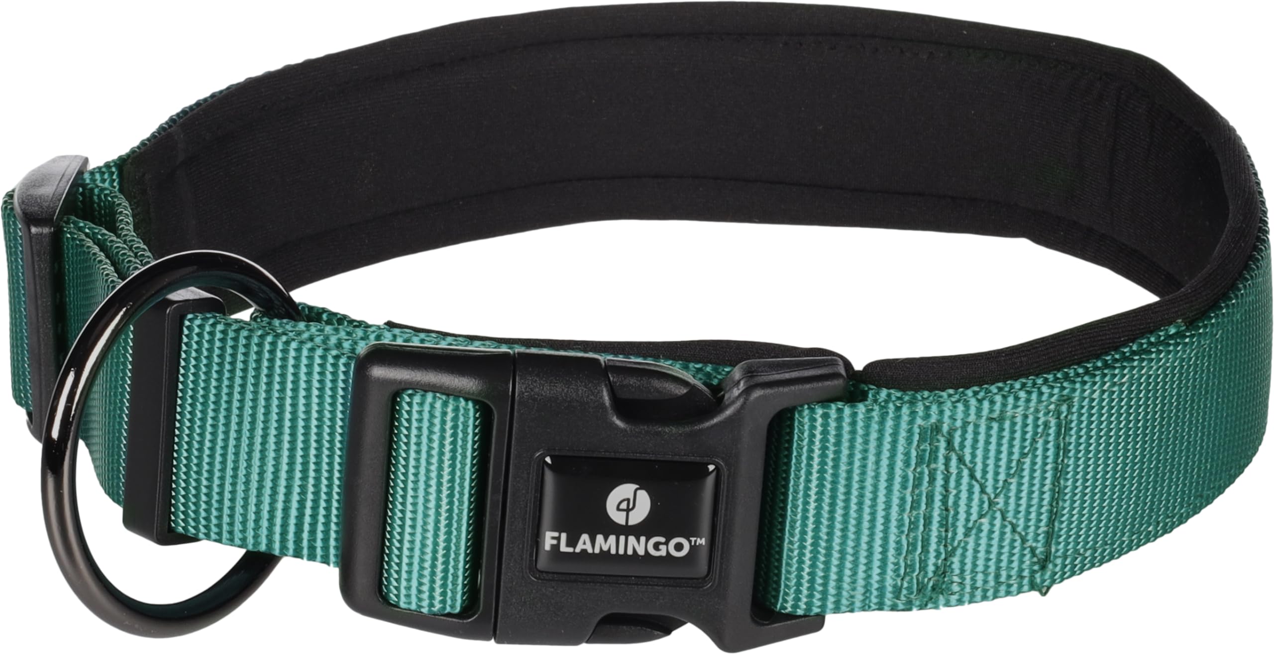 Flamingo Dog Collar Abbi Dark green XL 55-60cm 32mm