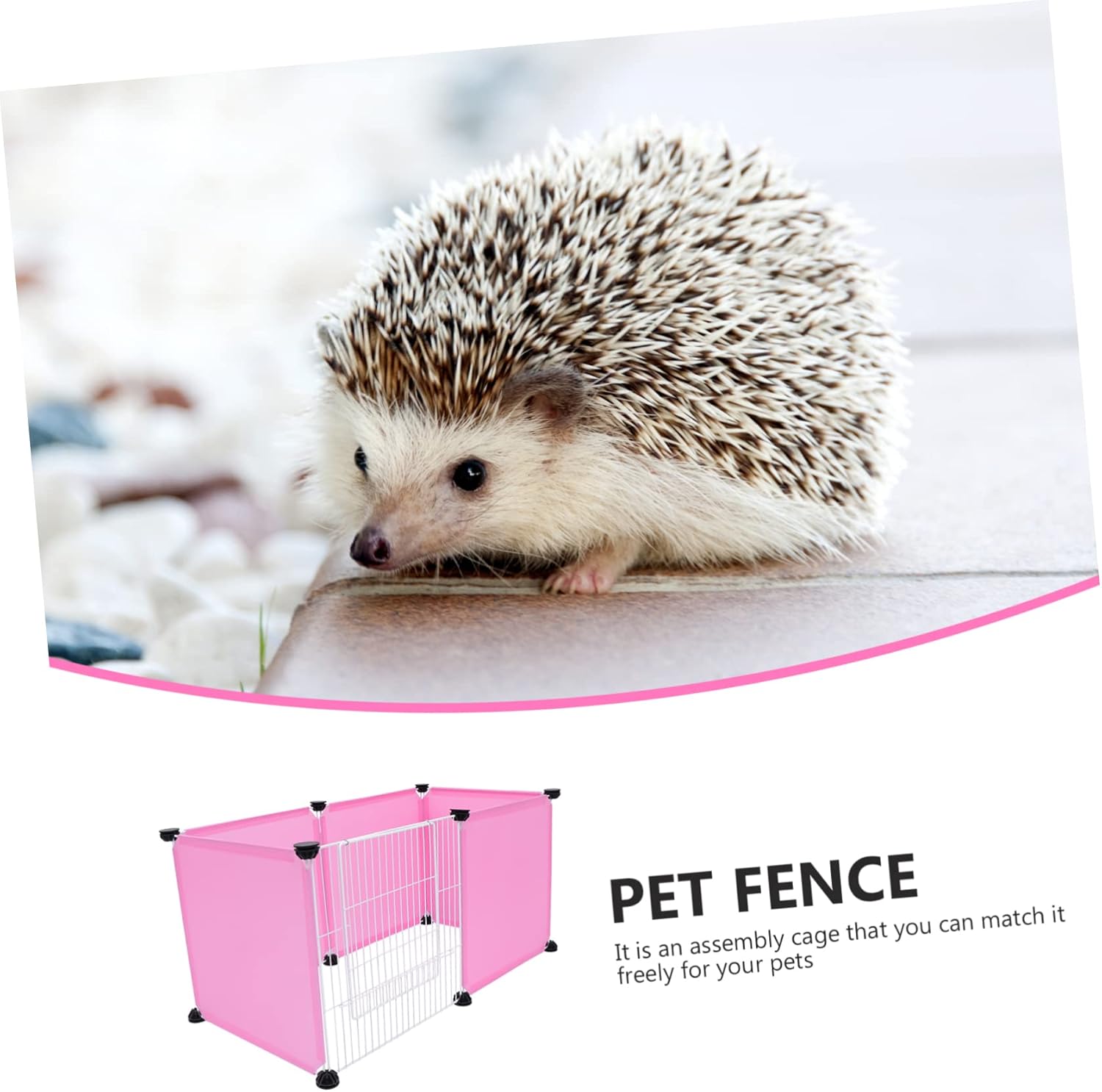 6-Piece Detachable PET Fence for Rabbits Hamsters and Hedgehogs Portable PET Safety Playpen Easy Assembly and Versatile Use
