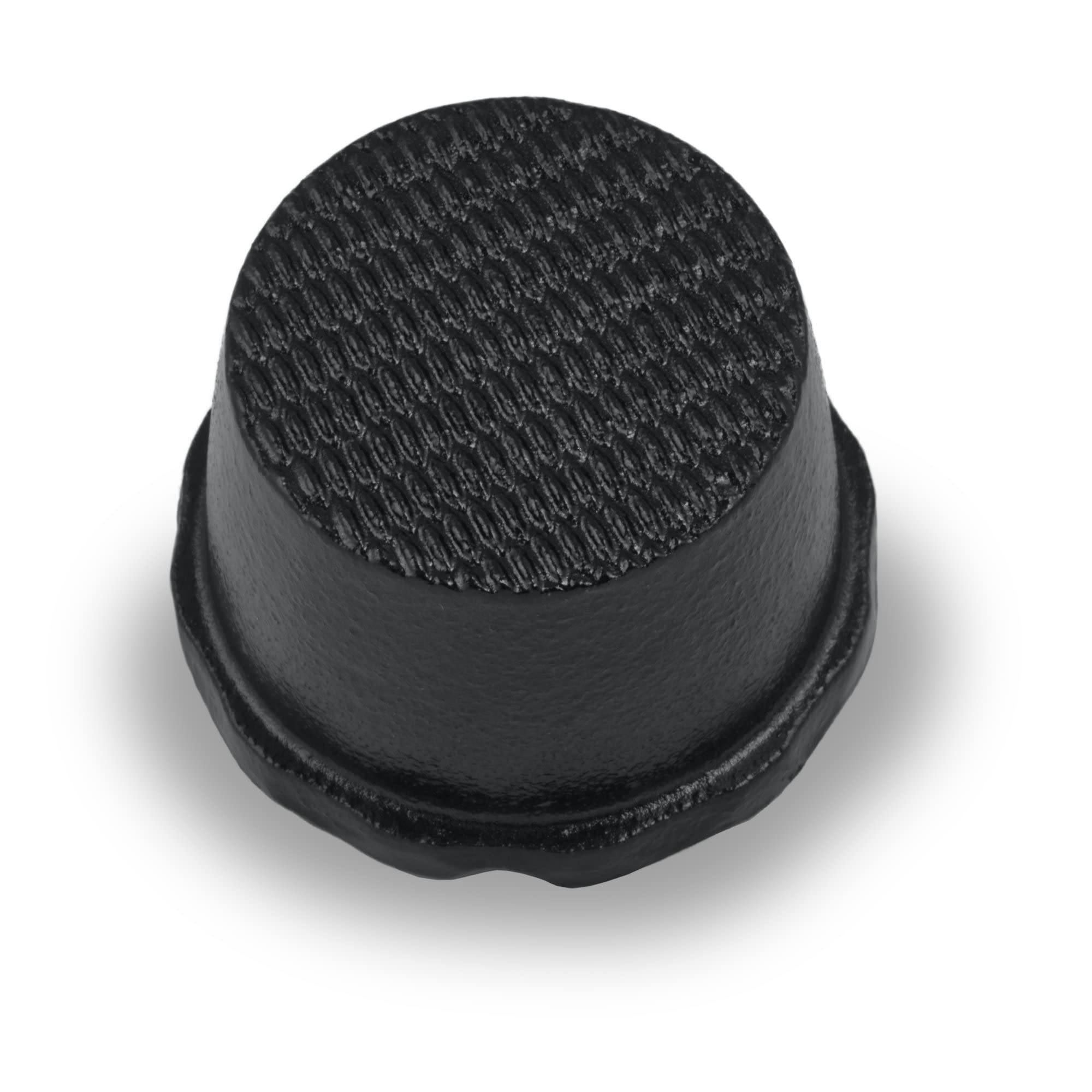 Mahlzeit Peppermill in ghisa | Ø 7,5 x (H) 8 cm | nero | coperchio in bambù con anello in silicone | macina spezie pepe mortaio erbe erbe aromatiche grattugia spezie mortaio in ghisa
