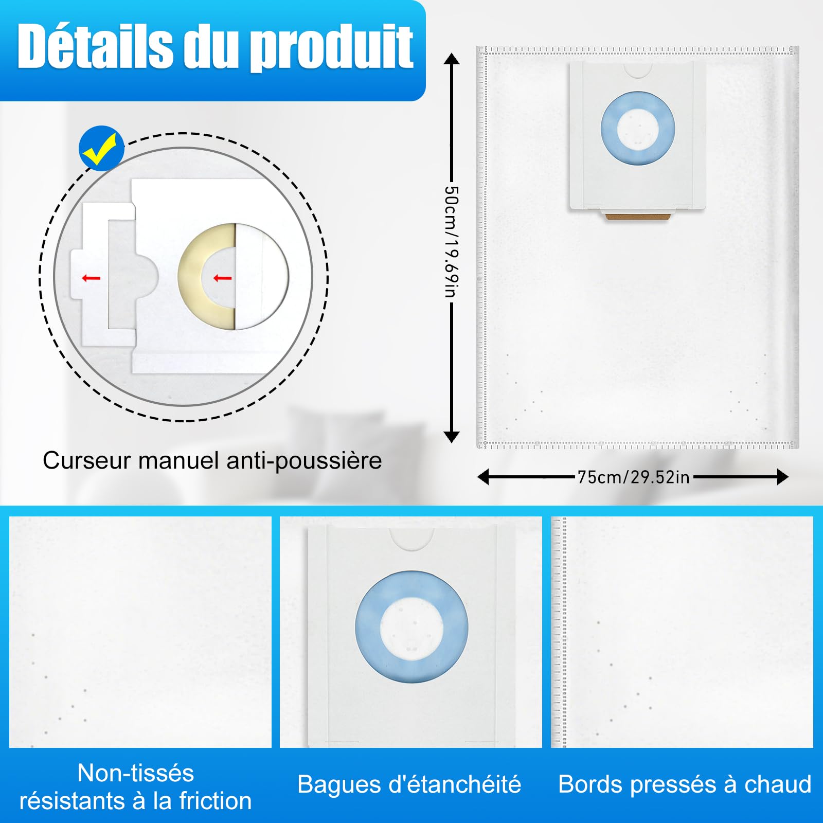 10 Sac filtrants compatible avec Festool CT 26 / CTM 26 E/CTL 26 E Aspirateur, 496187 Sac Aspirateur pour Festool SC FIS-CT 26/5, Jetables et Grande Capacité