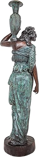Vista 23 de Design Toscano Dione the Divine Greek Water Woman - Estatua de jardín para interiores y exteriores, grande, 38 pulgadas de alto, resina de piedra