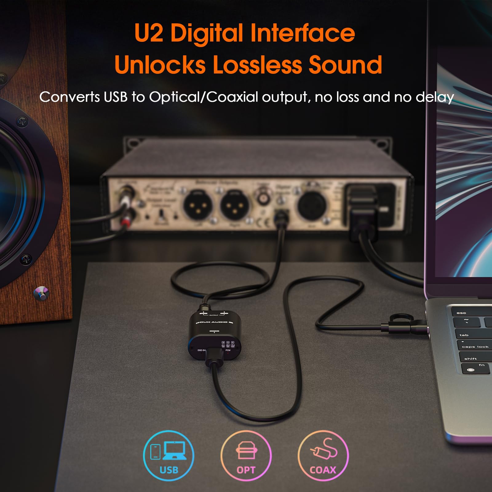Nobsound Mini USB do SPDIF Konwerter Sygnałowy Interfejs Audio Koastalny / Optyczny PCM / Dolby AC3 / DTS 24bit / 192kHz PNP Podłącz i Używaj