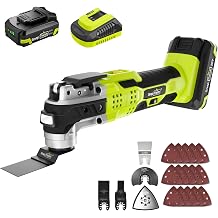 SnapFresh Oscillating Tool, 6-Speed Variable, 20V Cordless Oscillating Multi-Tool with 3.2 Oscillation Angle, 2.0Ah Battery & Charger Included, 20pcs Saw Accessories for Cutting, Sanding and Scraping