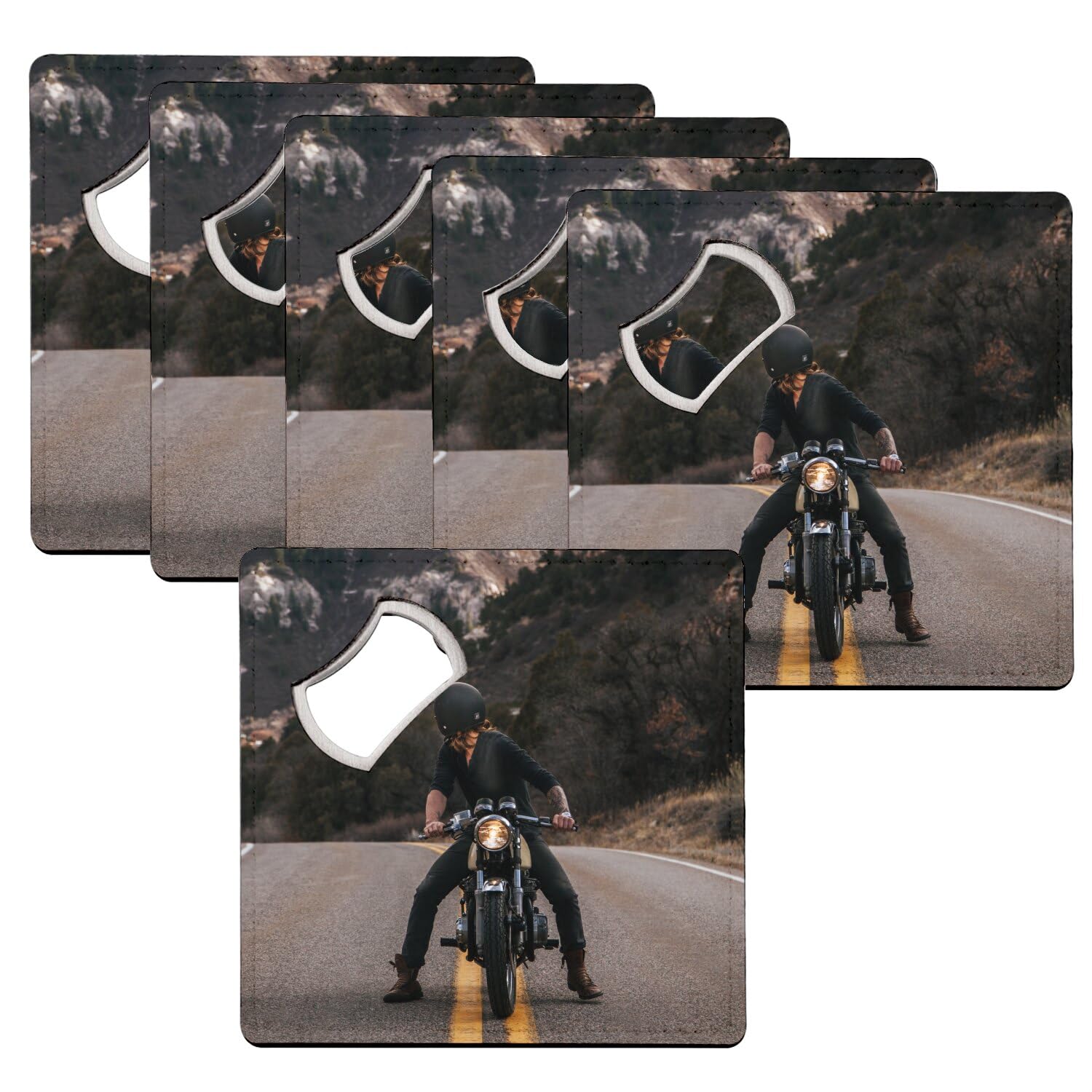 Sous-verre décapsuleur moto rétro et dessous de verre café racer lot de 6