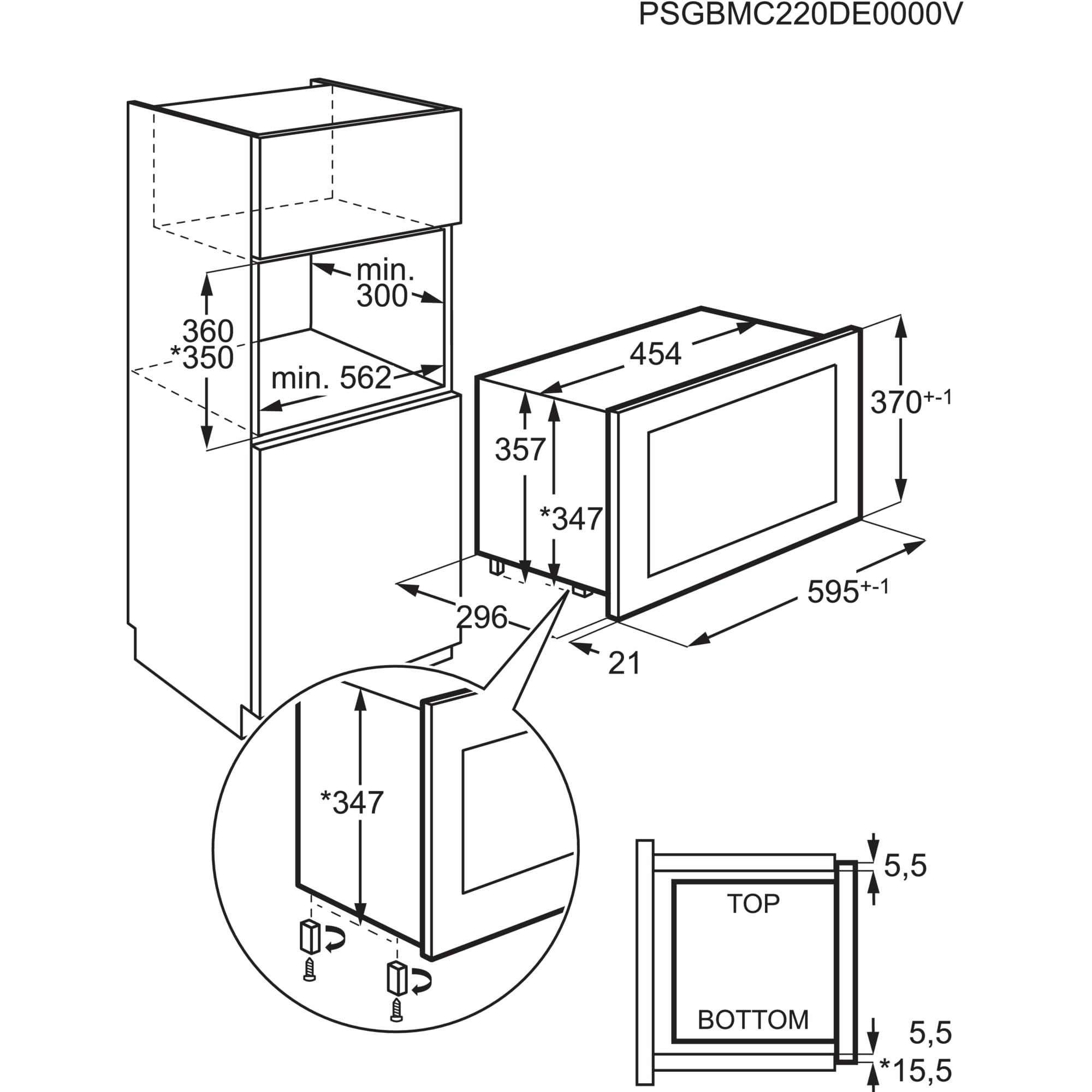 AEG MBB1756SEM Mikrowelle (Einbau)// 59.4 cm/Einbaufähiges Mikrowellengerät/Bedienung über Touch Control/Edelstahl mit Antifingerprint