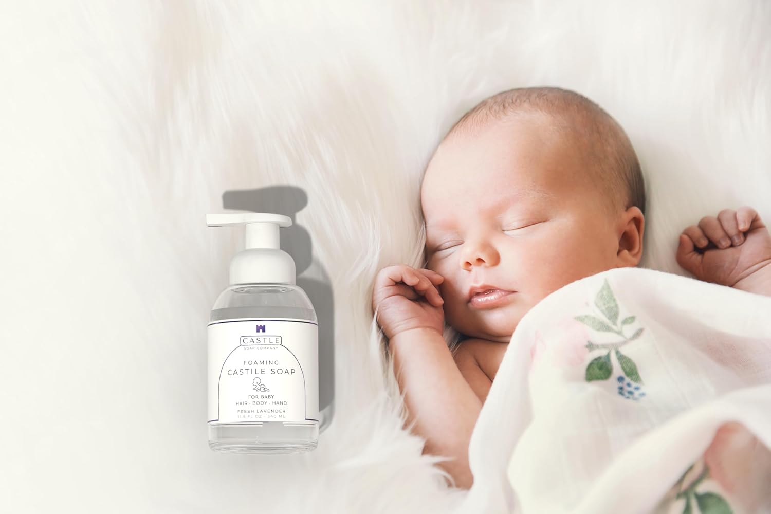 Foaming Baby Castile Soap | 3-In-1 Uses: Hair, Body, Hand | Nourishing Coconut Oil Formula | Formulated For Newborns, Sensitive & Delicate Skin | Hydrating Foam | 11.5 oz | Fresh Lavender - Image 5