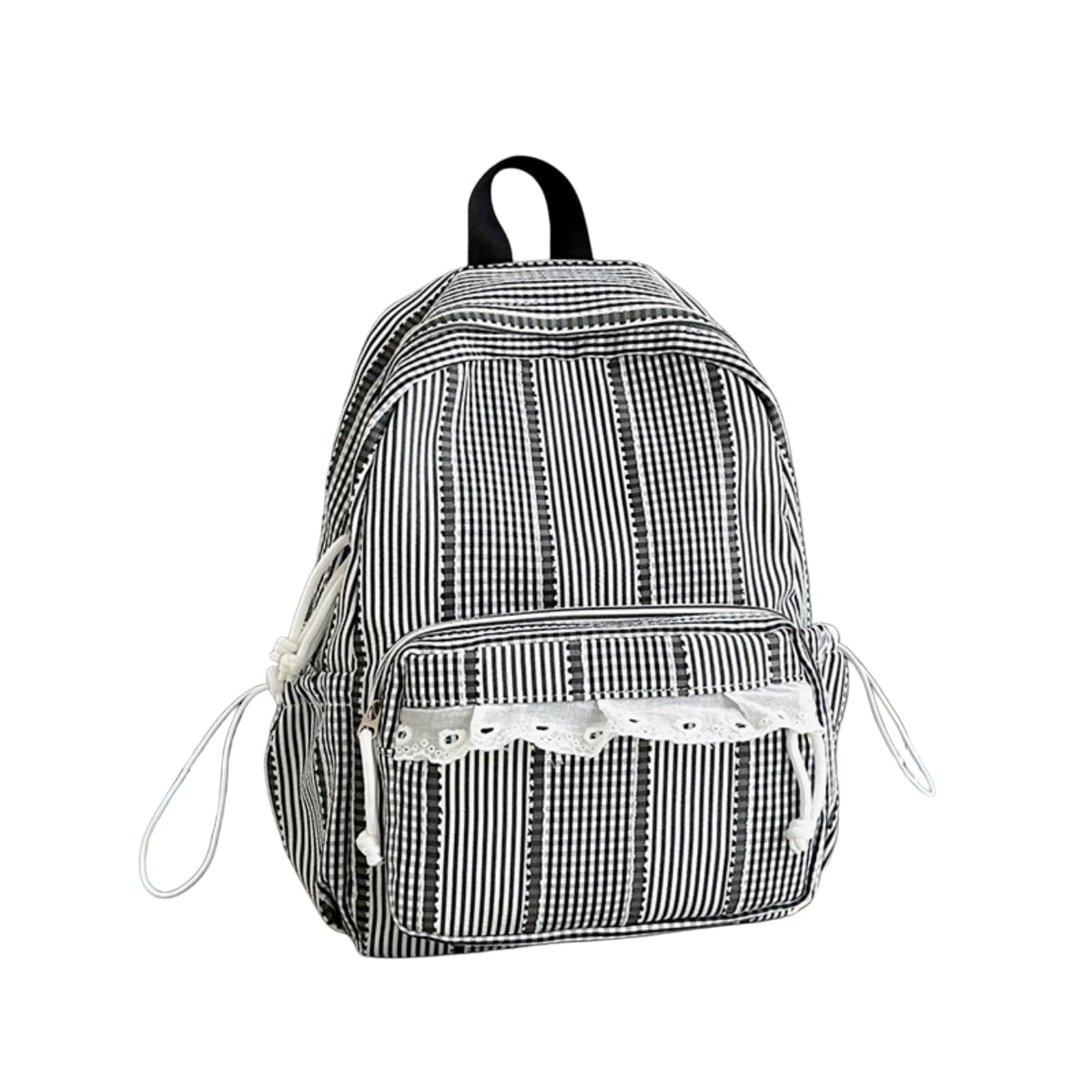 Zaino di Pizzo Dolce, Moda Casual Scola Viaggio per Ragazze Adolescenti Studente Uso Quotidiano-Big-Black