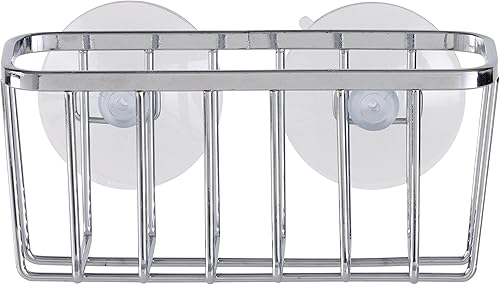Miniatura 6 de Kitchen Details Soporte de esponja de montaje en ventosa | Organizador de fregadero | Cesta compacta | Autodrenante | Cromo