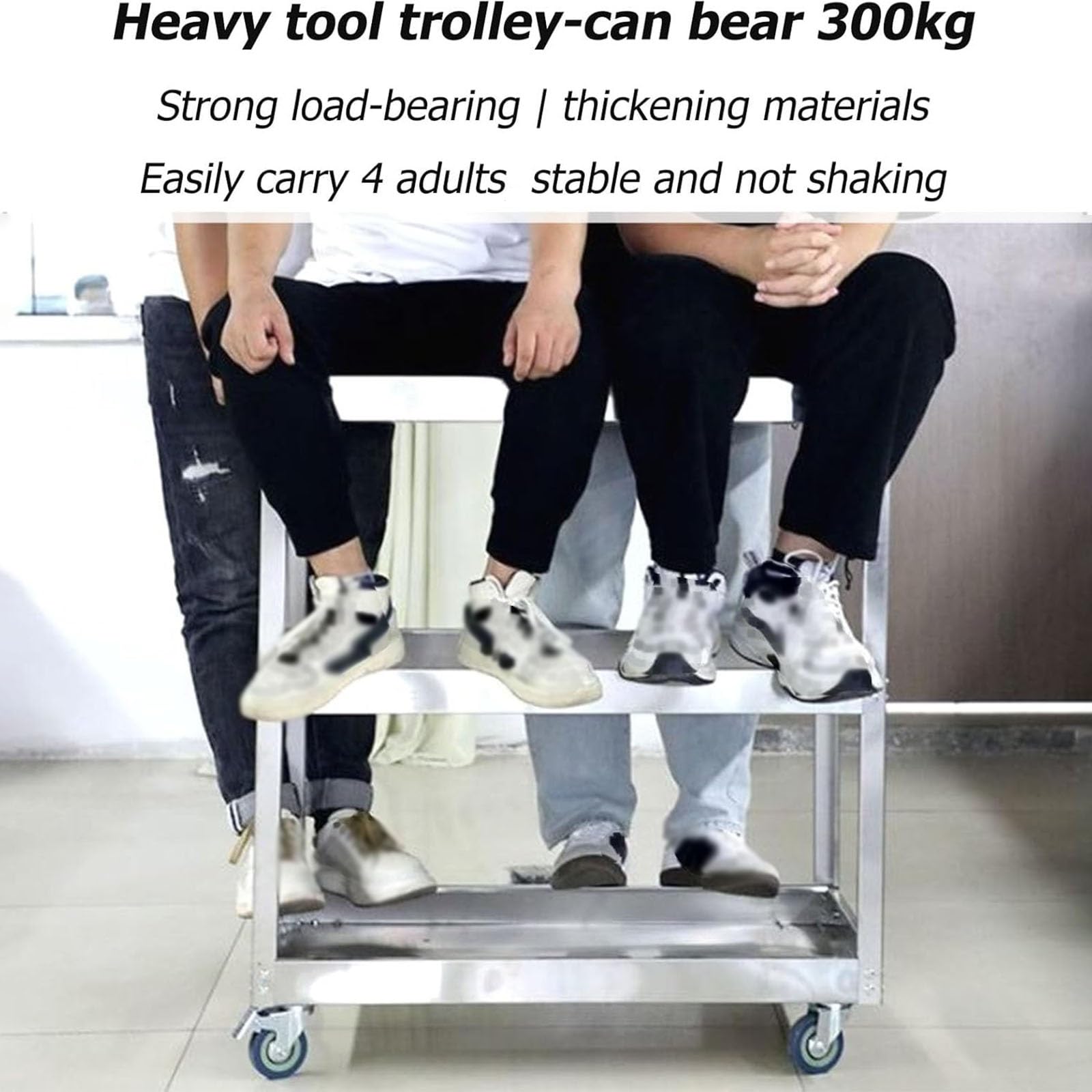 Dolly Carro de Herramientas CNC Dolly técnico Capacidad de Carga de 3 etapas 300 kg con Ruedas de Freno universales Que se Pueden Colocar libremente y Mover fácilmente