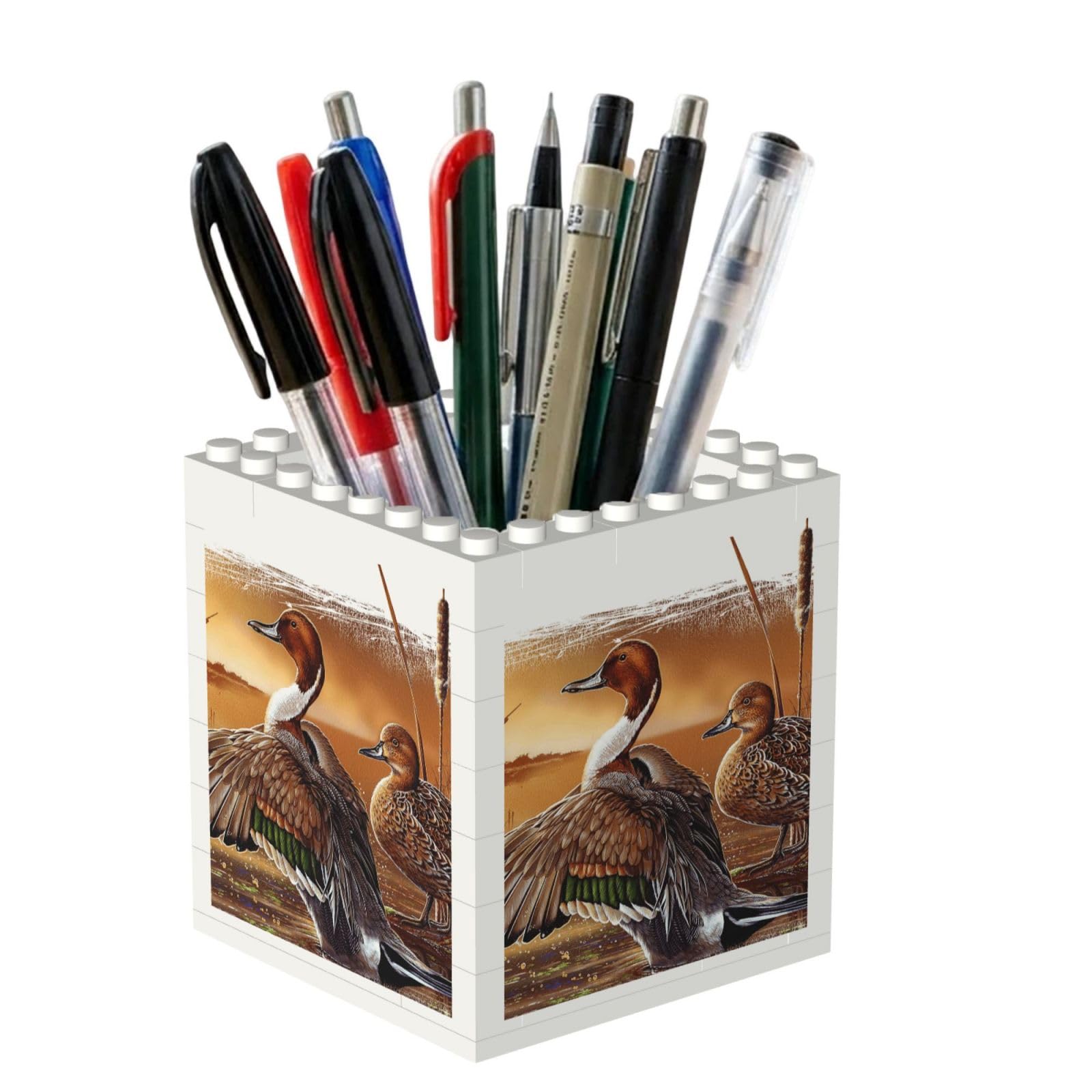 Poadnly Pintail Duck, Pen Pot Pencil Holder for Office Home School, Compact Desk Organiser for Office Stationery
