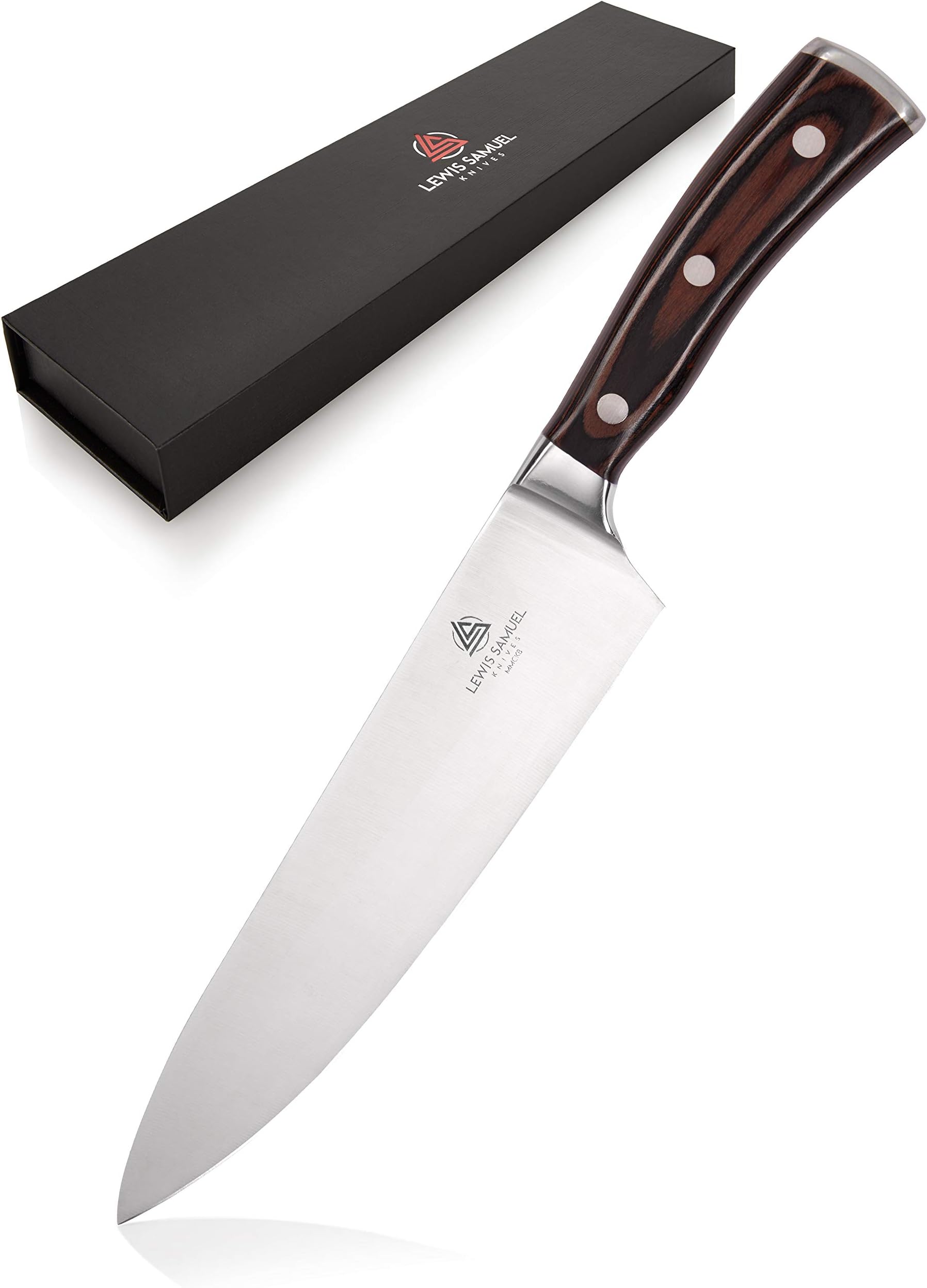 Lewis Samuel Knives | Professional Quality Kitchen Knife - 8" Chef Knife | German Style Knives Set | Donation to Charity Included