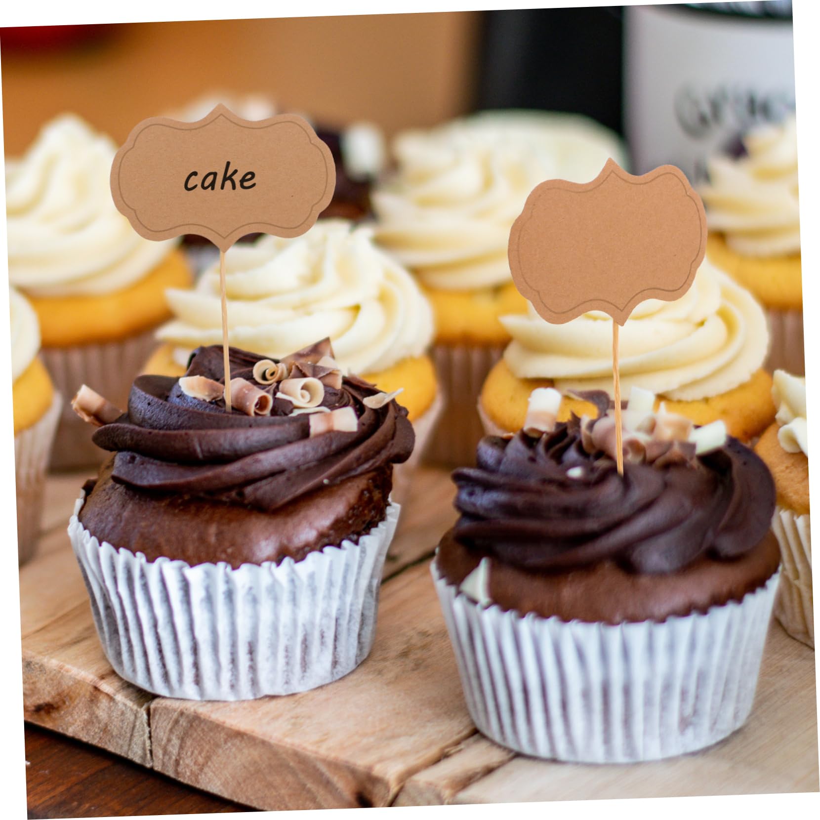 LALAFINA 24pcs Blank Toothpick Flags for Food Labels Charcuterie Board Signs Cake Inserts for Parties Weddings Buffets Writable Decorative Markers for Events