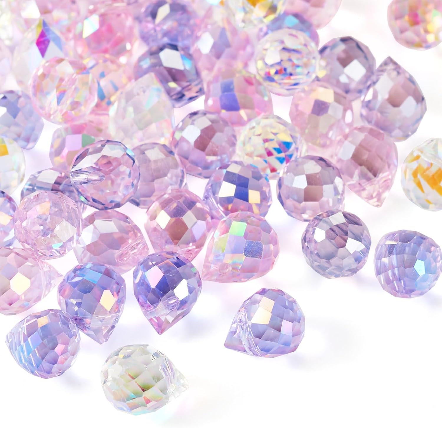 50Pcs Faceted Glass Teardrop Beads Electroplated Crystal Glass Beads 10x8mm 5 Colors for DIY Jewelry Making Necklace Bracelet Earring - Image 7