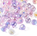 50Pcs Teardrop Glass Beads Top Drilled Faceted Chandelier Crystals Suncatcher Beads 5 Colors Glass Crystal Spacers for DIY Craft Necklace Bracelet Home Hanging Decorations