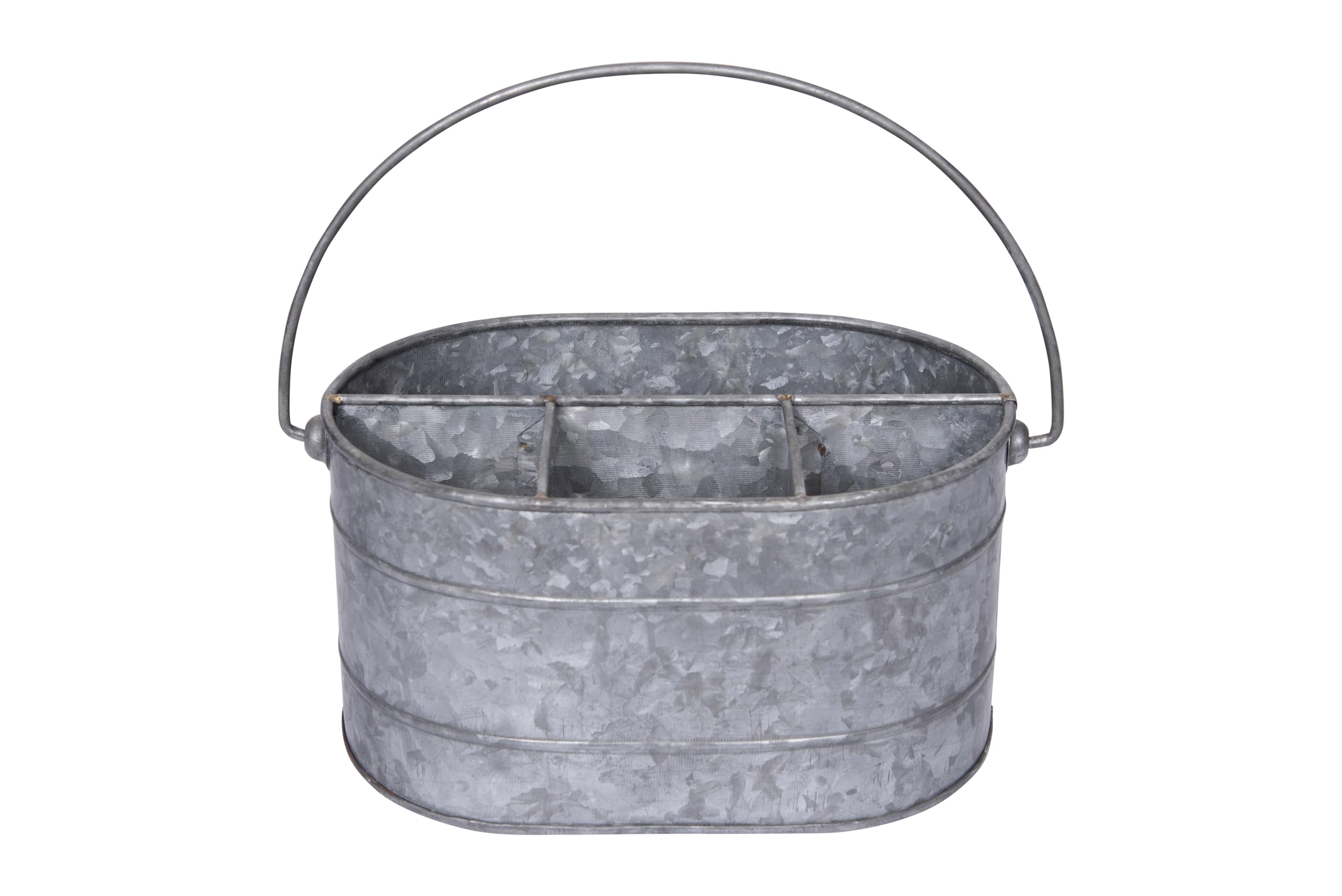 Creative Co-Op DA6577 Metal Bucket with 4 Compartments and Handle