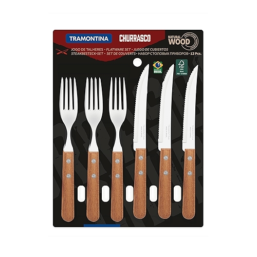 JOGO DE TALHERES PARA CHURRASCO - 12 PEÇAS