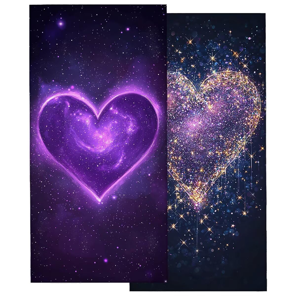 Strandtuch Mikrofaser Handtücher Groß 100x200cm 2er Set, Schnelltrocknend Saunahandtuch Fitness Handtuch Herz, Saugfähig Badetuch Sporthandtuch, Sandfrei Strandtuch XXL, Geschenke für Frauen -4198
