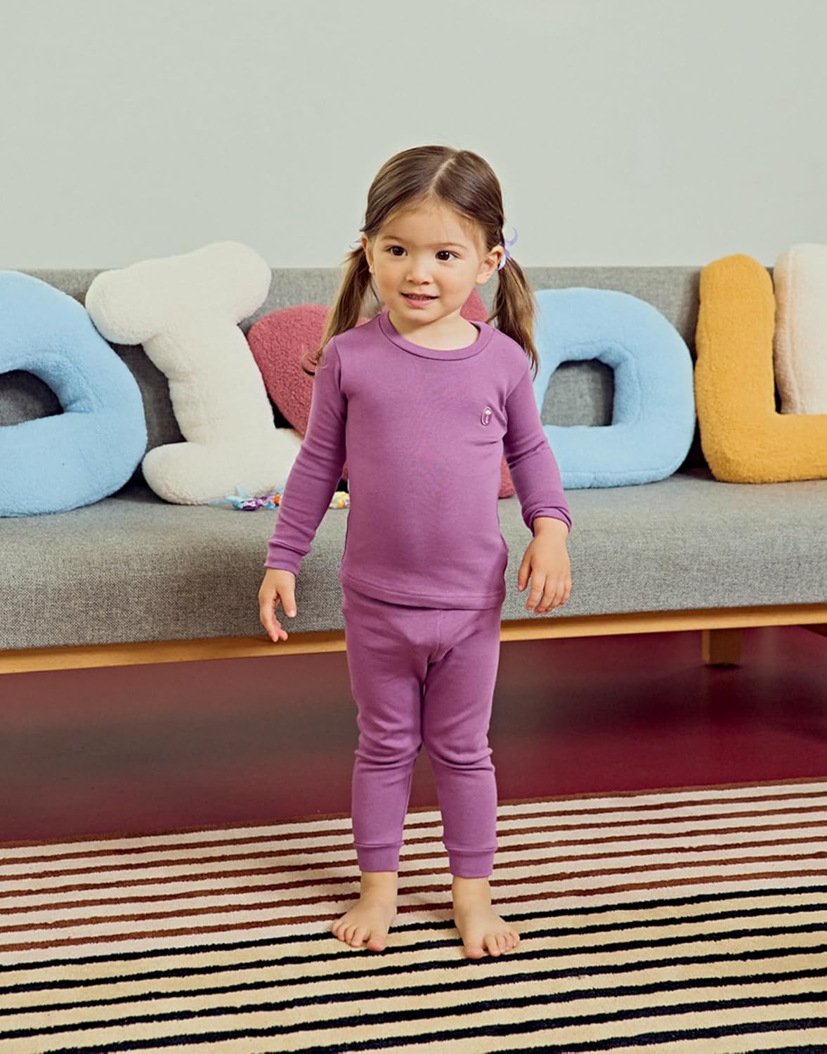 moimoln 6M-8Y Modal Cotton Solid Soft Breathable Baby Toddler Boys Girls Snug fit Pjs Long Sleeve Pajamas Set Sleepwear Daily - Image 4