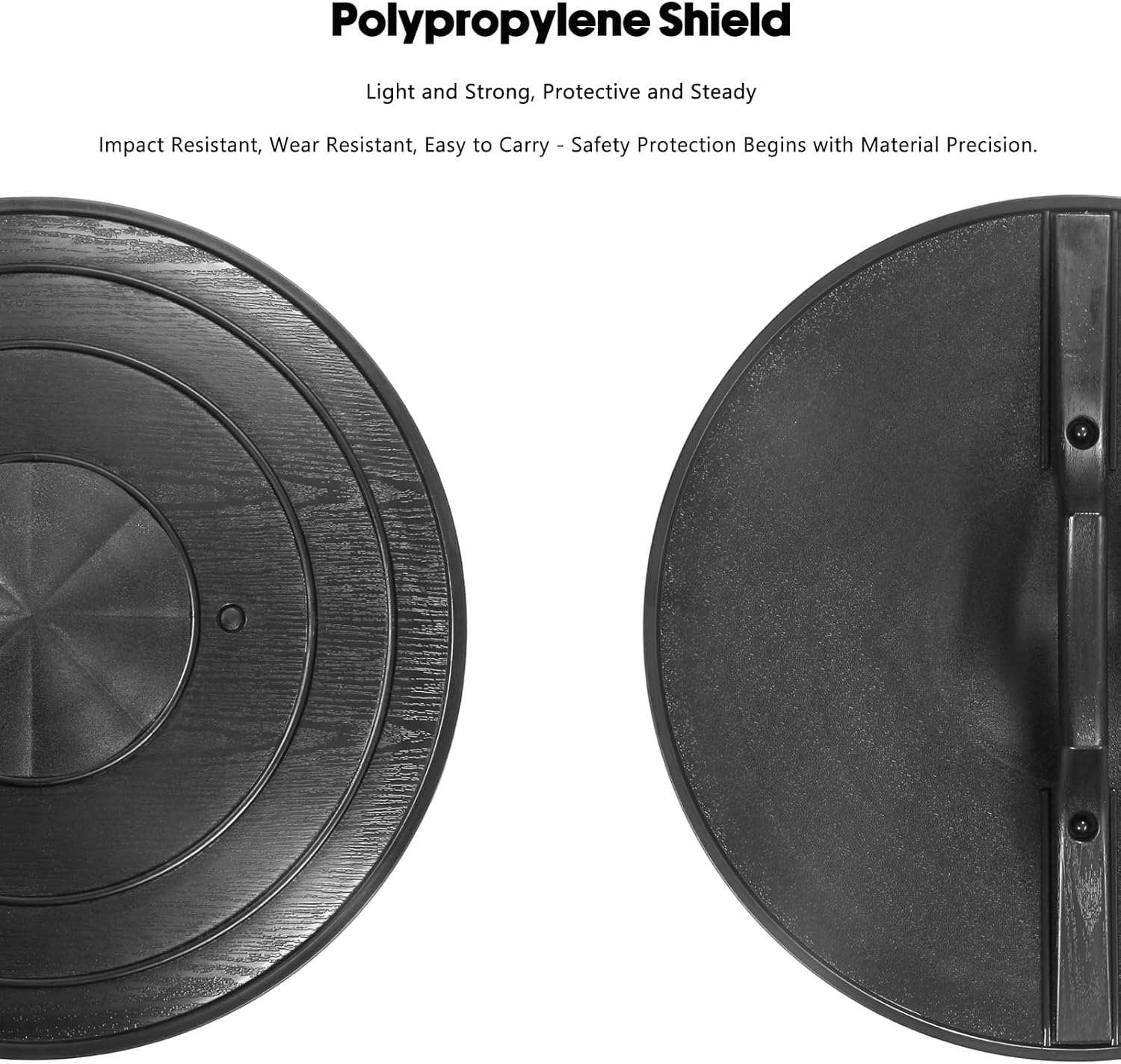 19-Inch Knight Round Shield - Lightweight Durable Polypropylene - Training Gear for Martial Arts, LARP, Black
