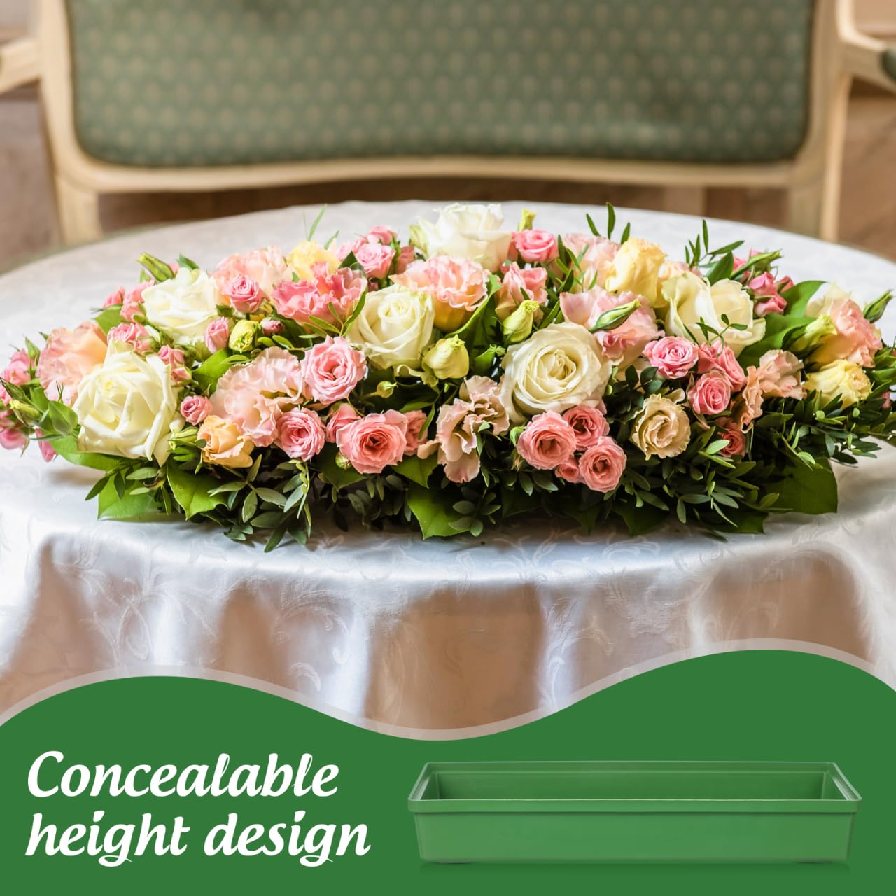 NUOBESTY Lot de 10 Plateaux en Mousse pour Composition Supports Réutilisables pour Décorations Mariage Fête Fixation Facile des Fleurs