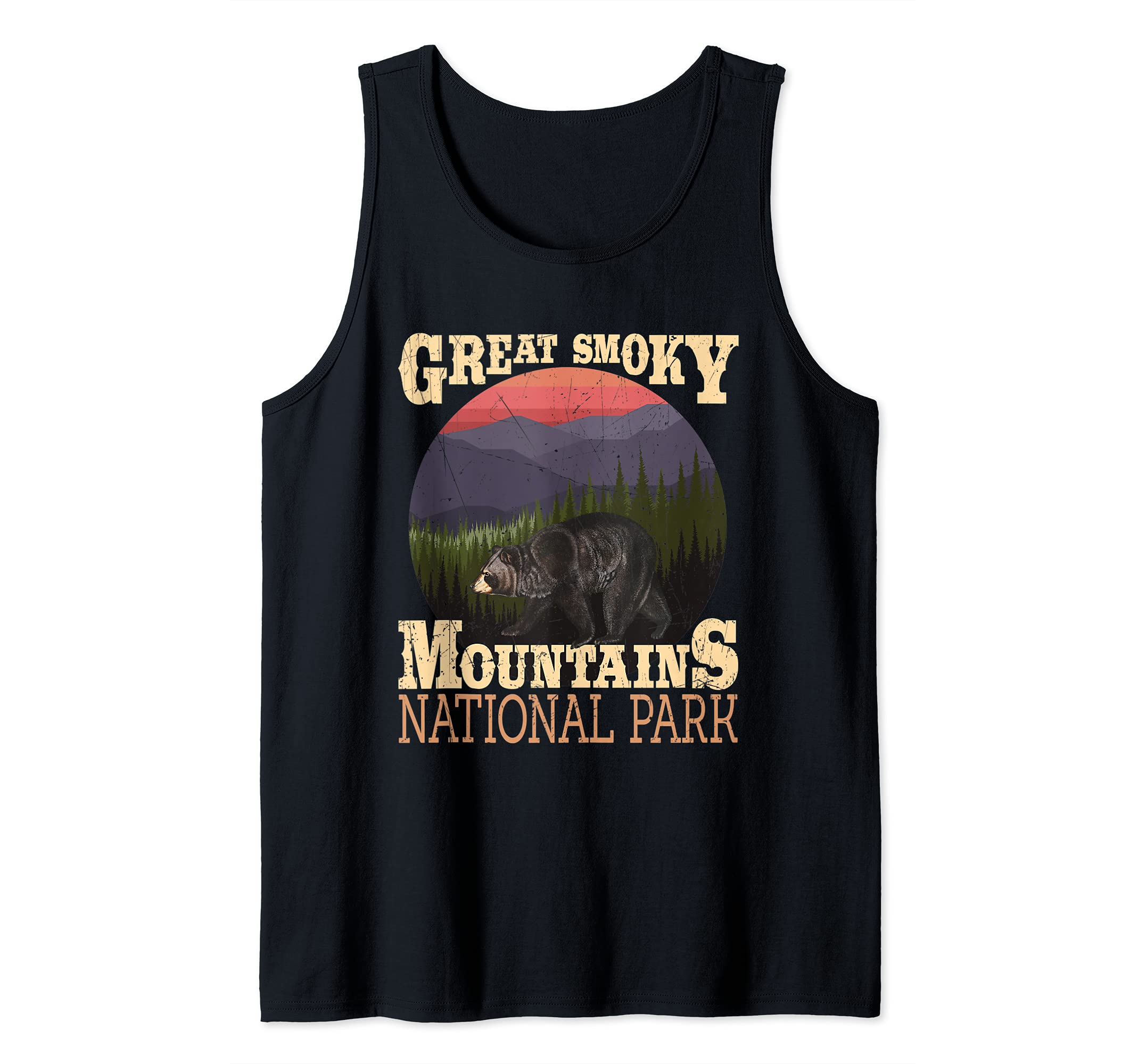 Great Smoky Mountains National Park - Hiking & Camping Tank Top, Black