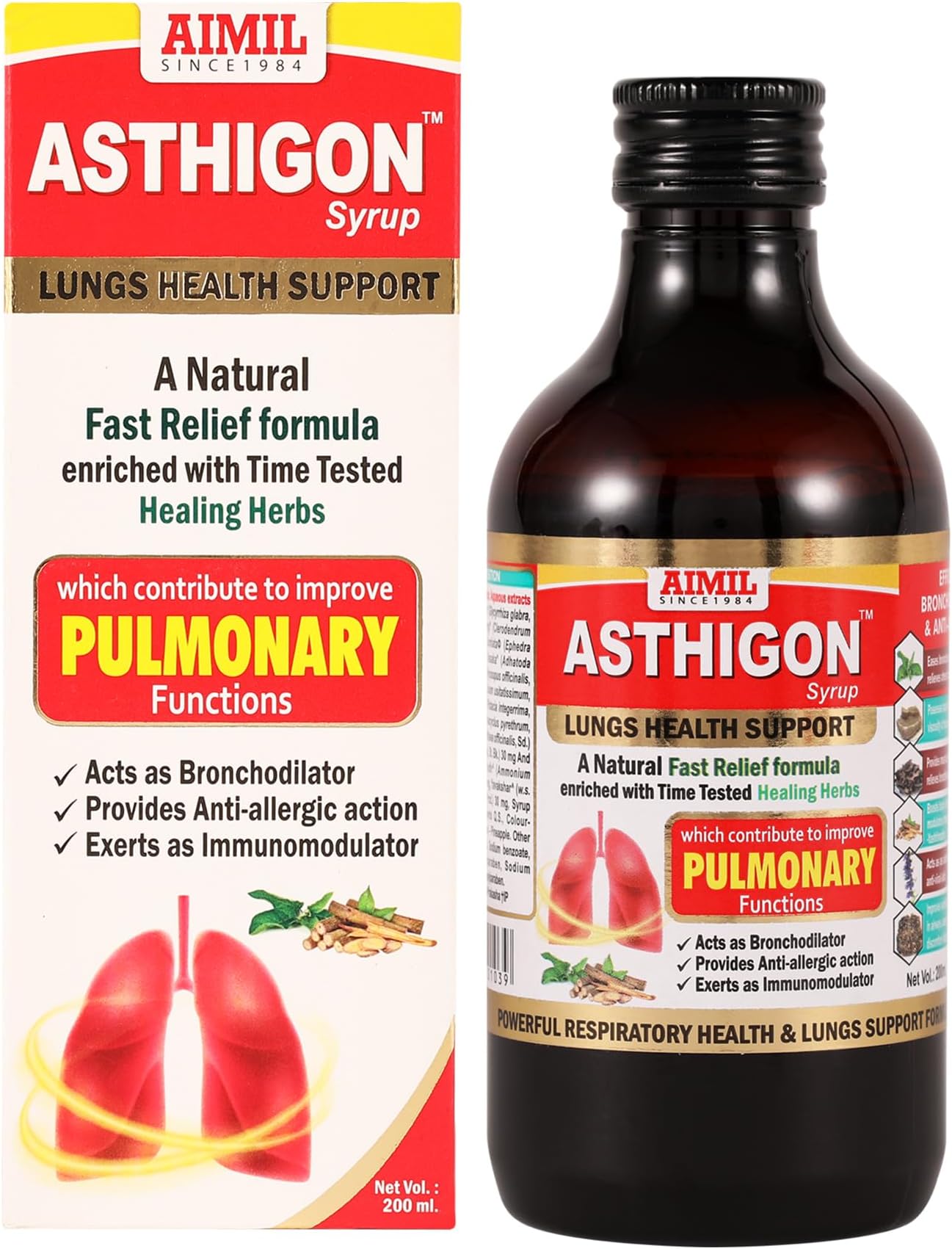 AIMIL Asthigon Syrup Ayurvedic Cough & Cold Relief | 200 ml