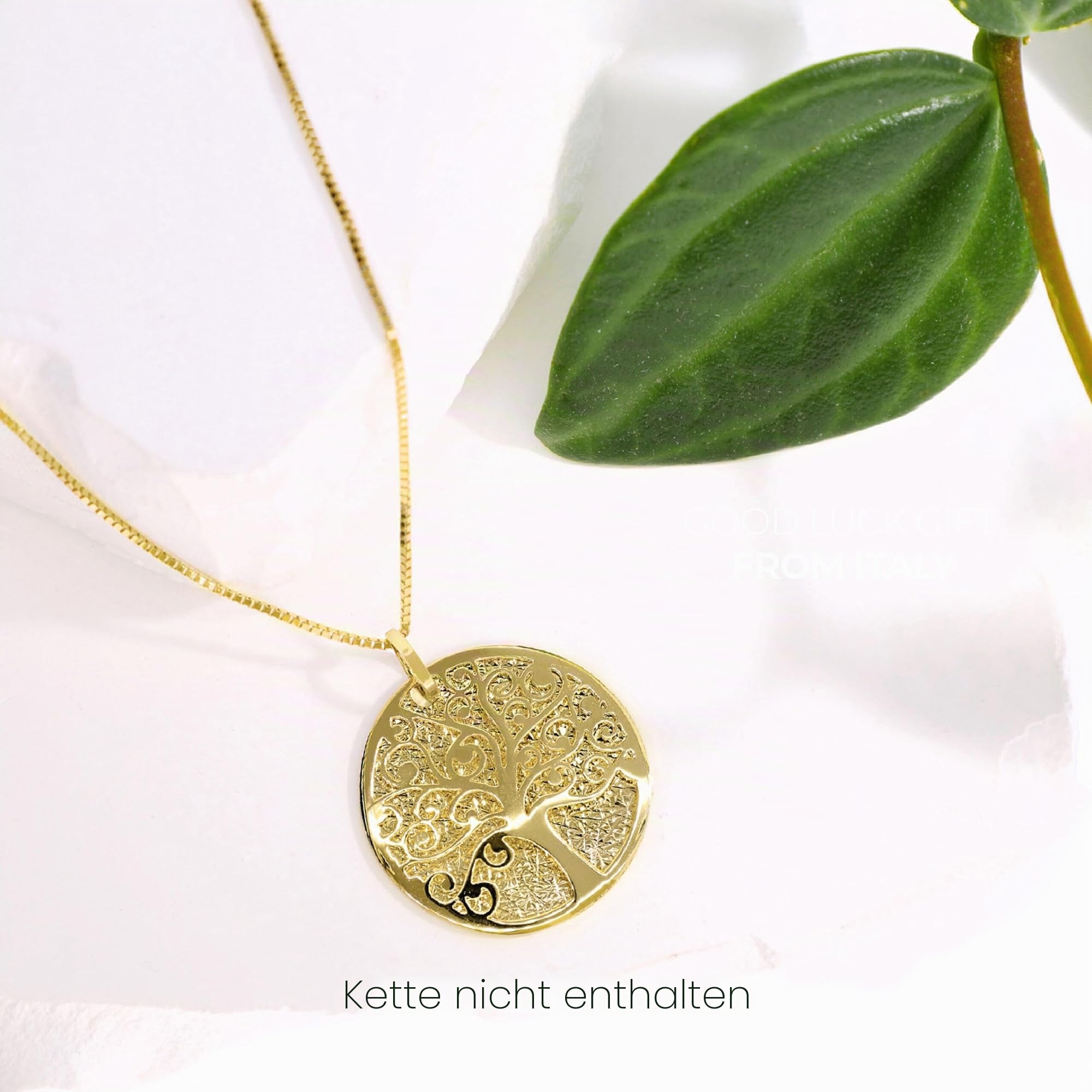 forme di Lucchetta Baum des Lebens Anhänger 14K Gelbgold 585