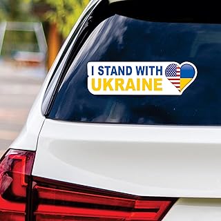 I Stand with Ukraine Sticker Vinyl Decal - We Stand with Ukraine Vinyl Sticker, Support Ukraine, Ukrainian Flag Bumper Sticker, VP447 - 10