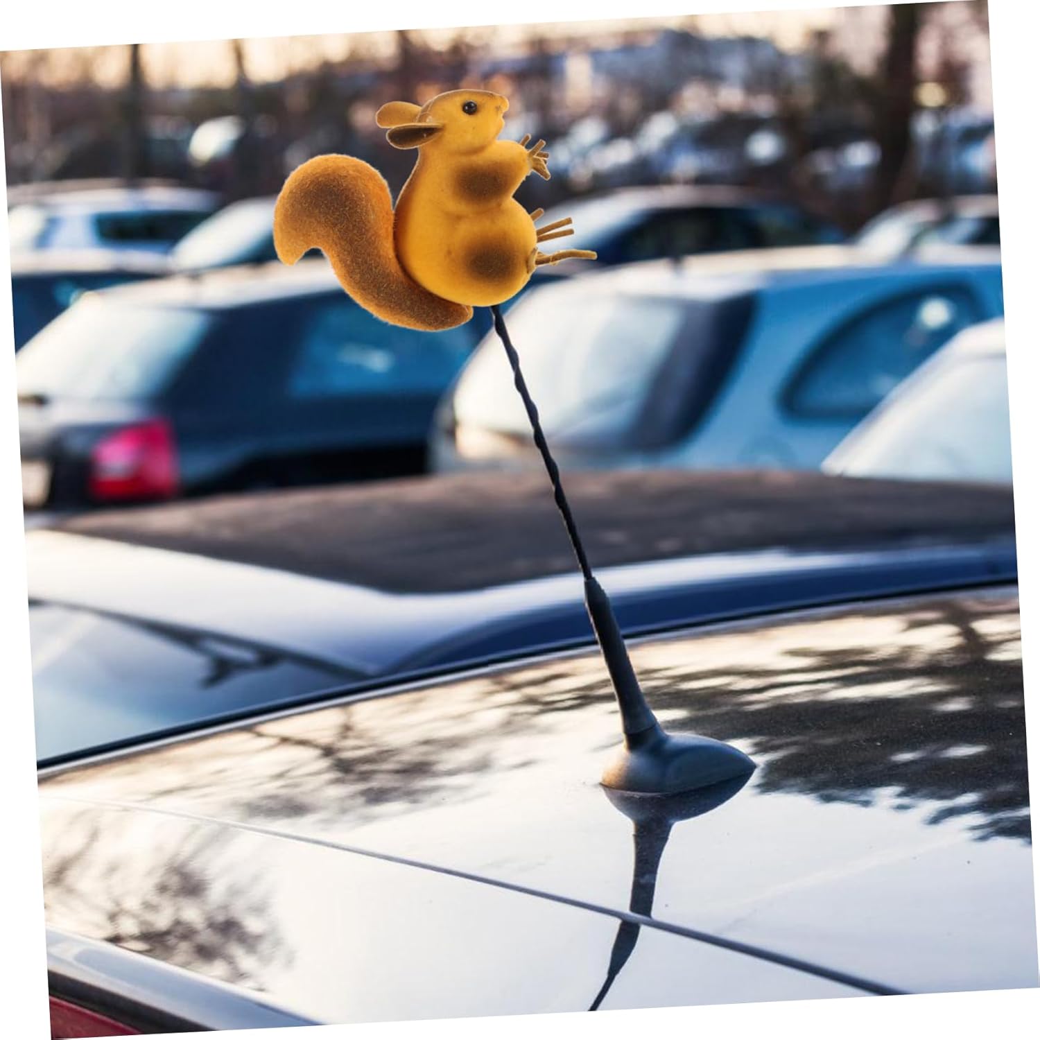 Gatuida 4pcs Car Antenna Toppers Squirrel Decorative Topper for Automotive Exterior