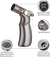 Vista 3 de Kit de ahumador de whisky con antorcha, ahumador de bebida bourbon Old Fashioned con virutas de madera de 4 sabores, regalos de cumpleaños y Día