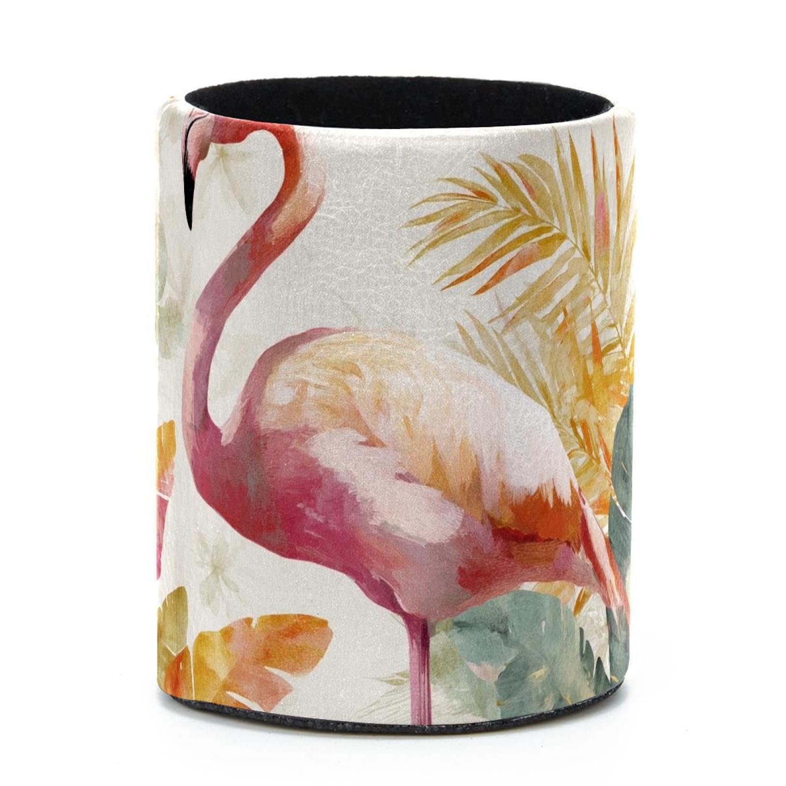 VAPOKF Round Pencil Holders for Desk, Flamingo Pen Holders Pen Pot Makeup Brushes Storage Desktop Stationery Supplies Organiser for Home Office