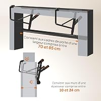 SPORTNOW Ajtófélfára Szerelhető Húzódzkodó Rúd Edzőgumikkal, Párnázott Fogantyúkkal, Otthoni Edzéshez, 150 kg Teherbírás, Narancs 4