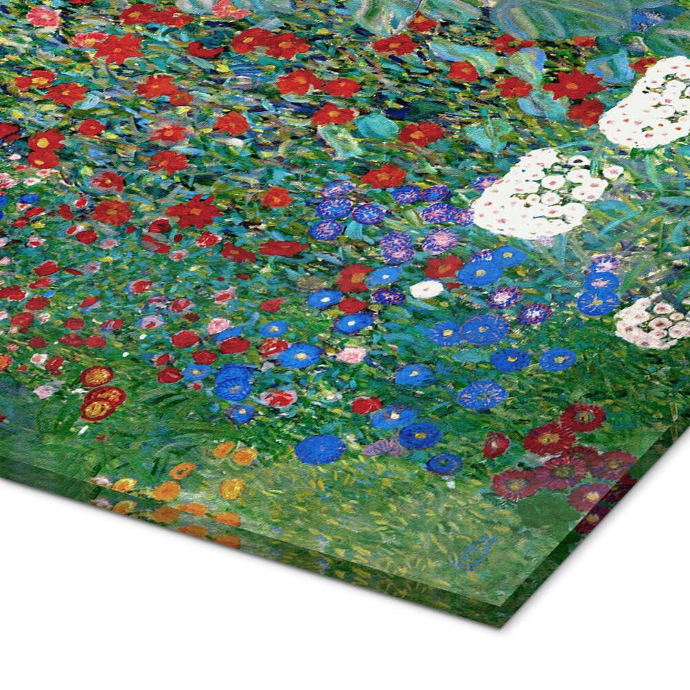 Posterlounge Bauerngarten mit Sonnenblumen Acrylglasbild | 40 x 40 cm von Gustav Klimt Grün Wandbilder Wanddeko