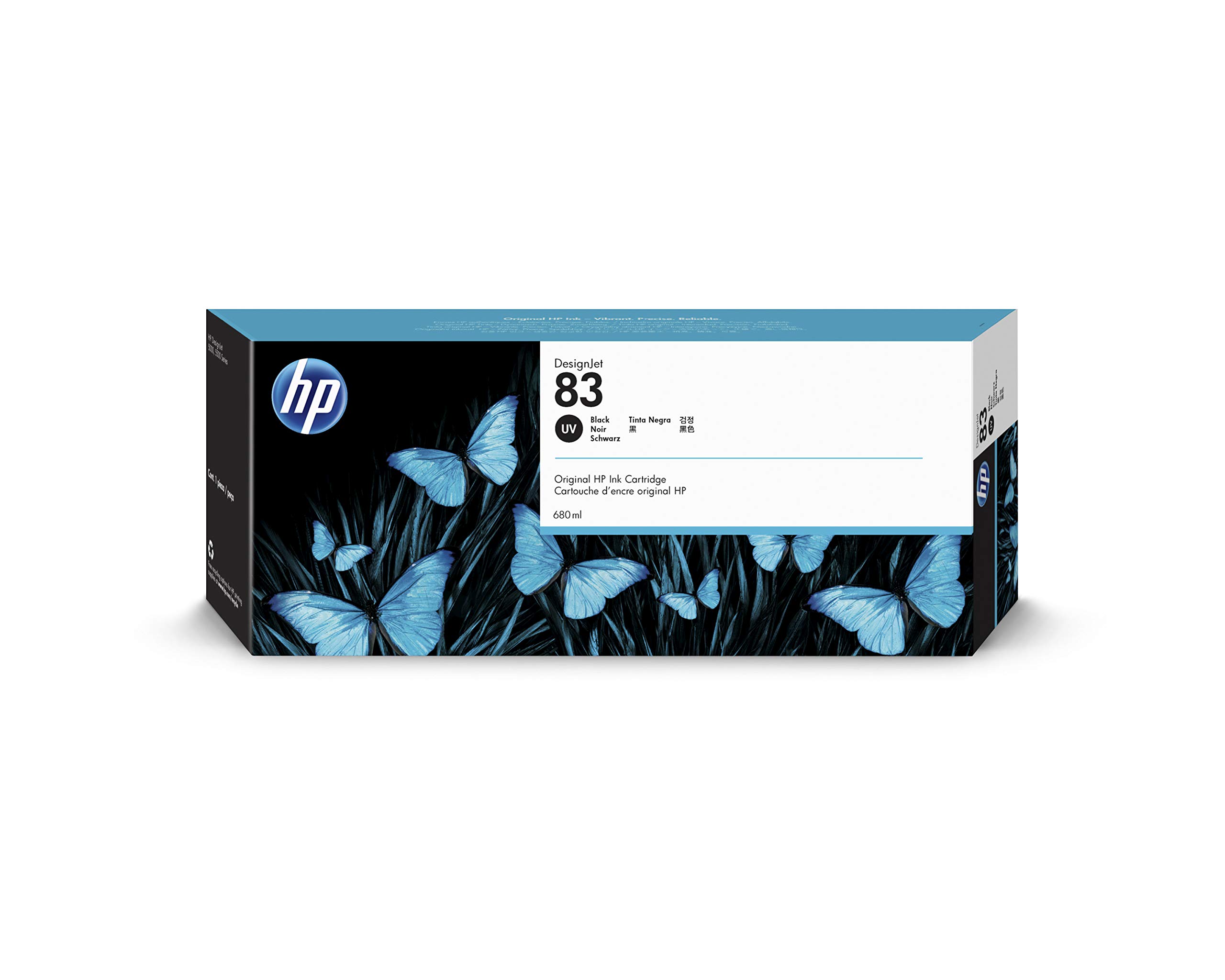 HP 83 czarny oryginalny wkład atramentowy UV, 680 ml