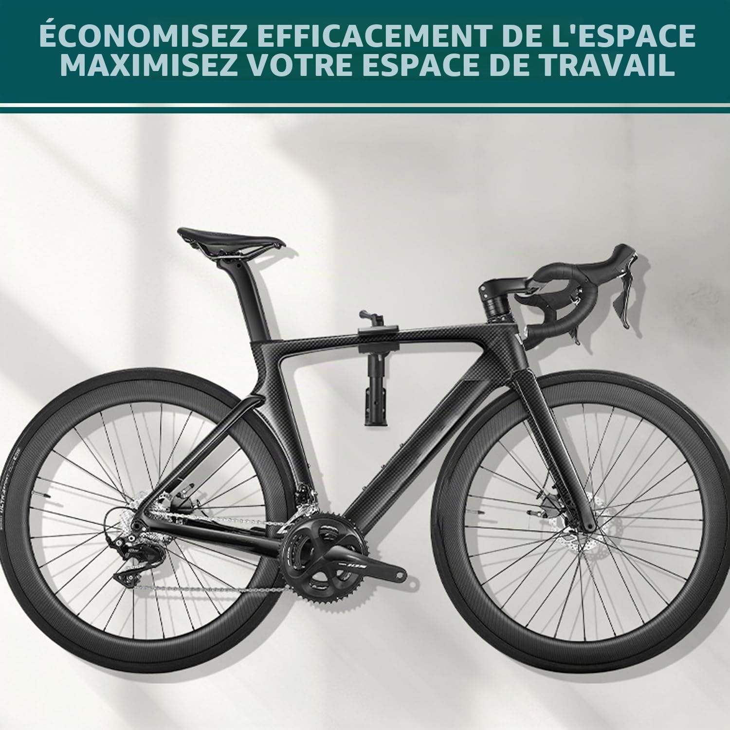 Support de Réparation Vélo 2 en 1 - Porte-Vélo Mural et d'Atelier en Acier Carbone Réglable, Structure Stable et Légère pour VTT et Vélos de Course, Capacité 40kg