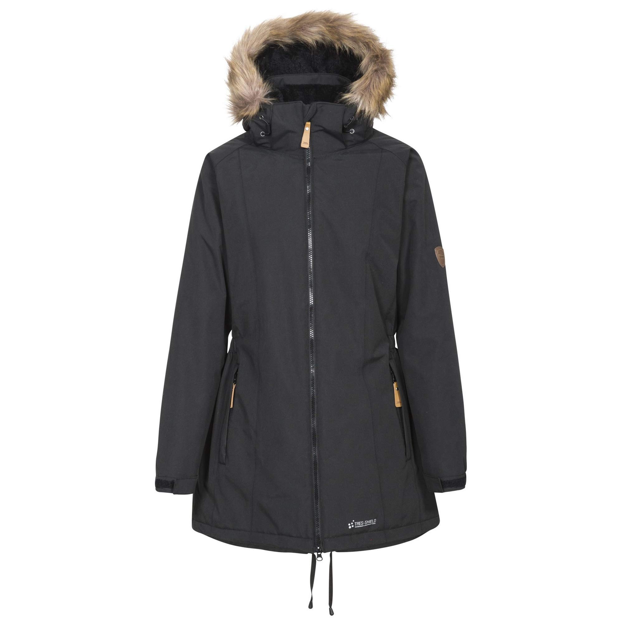 Trespass Women's Black / Celebrity Insulated Longer Length Parka Jacket (Xl) (Black)