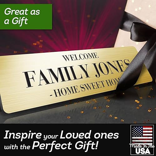 Miniatura 8 de Letrero personalizado para puerta de oficina, placa de puerta personalizada para pared, buzón, URN, 2 x 8 pulgadas, fabricado en Estados Unidos por