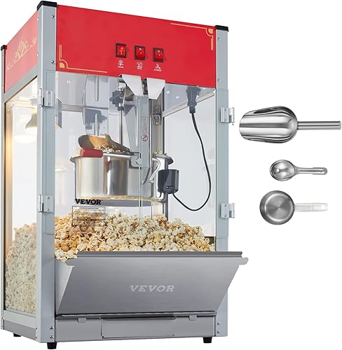 Miniatura 10 de VEVOR Máquina para hacer palomitas de maíz, máquina de palomitas de maíz de 1615 W, hervidor de gran capacidad de 16 onzas con vidrio templado,